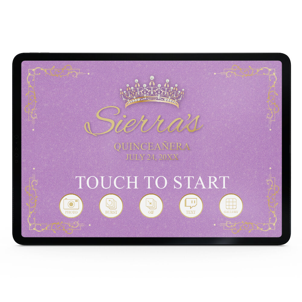 Quinceañera Gold Crown Welcome Screen, Radiant Orchid  |   LHC23G