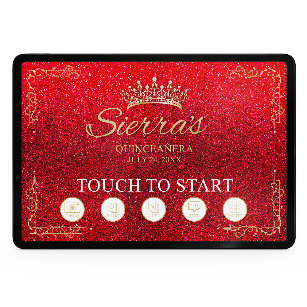 Quinceañera Gold Crown Welcome Screen, Red  |   LHC23H