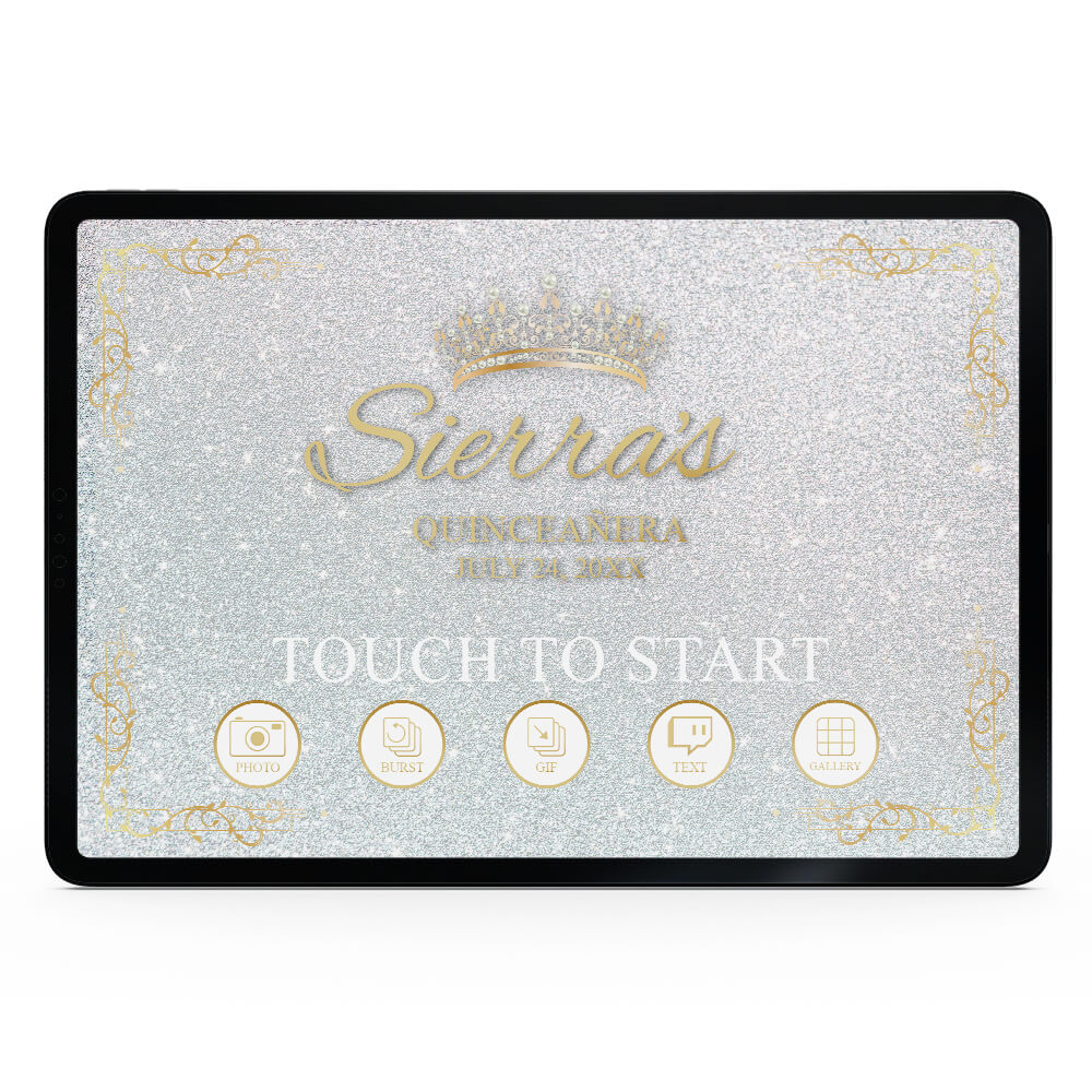 Quinceañera Gold Crown Welcome Screen, Silver  |   LHC23K