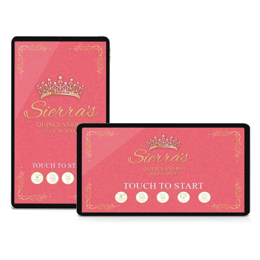 Quinceañera Gold Crown iPad Welcome Screens, Blush Pink Birthday | LHC24E