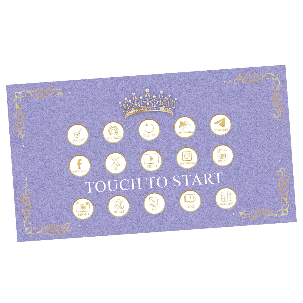 Quinceañera Gold Crown iPad Welcome Screens, Violet Tulip Birthday | LHC24G