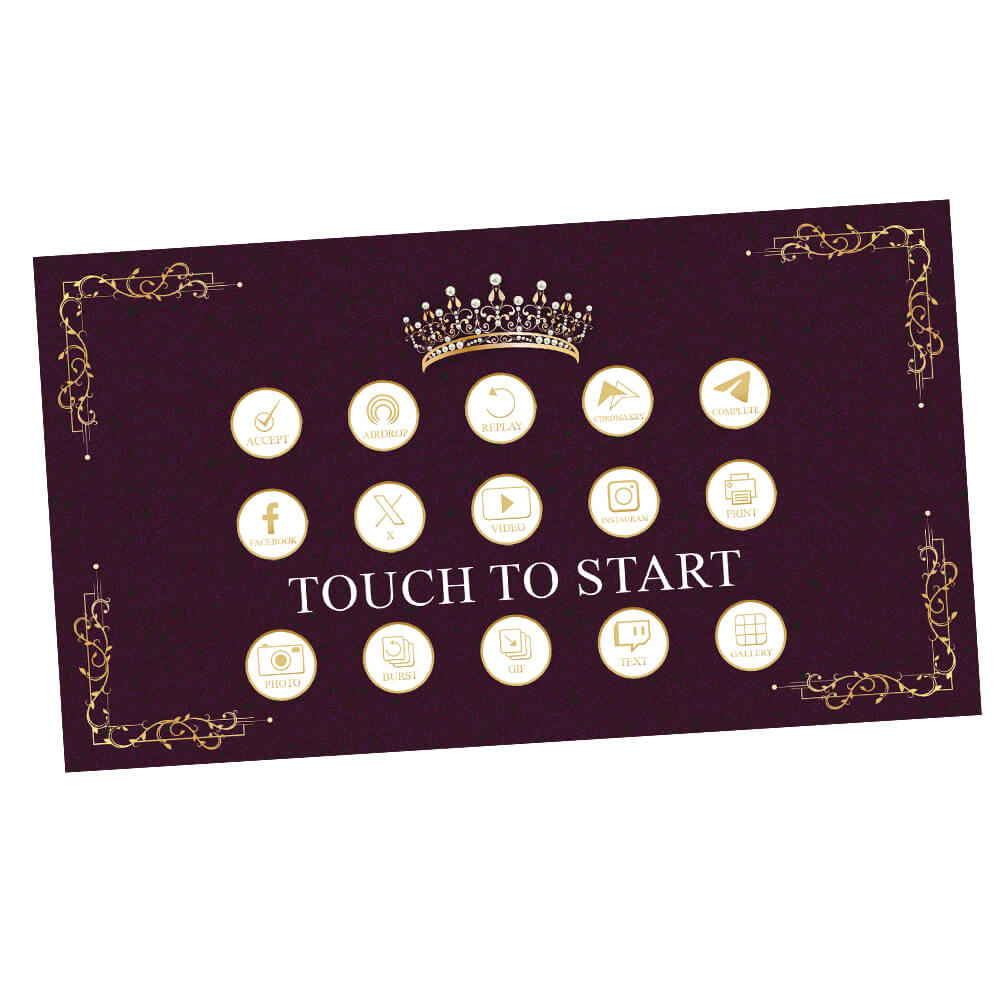 Quinceañera Gold Crown iPad Welcome Screens, Plum Birthday | LHC24F