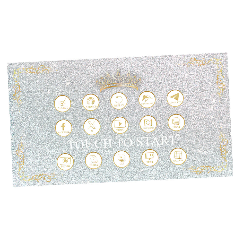 Quinceañera Gold Crown iPad Welcome Screens, Silver Birthday | LHC24J