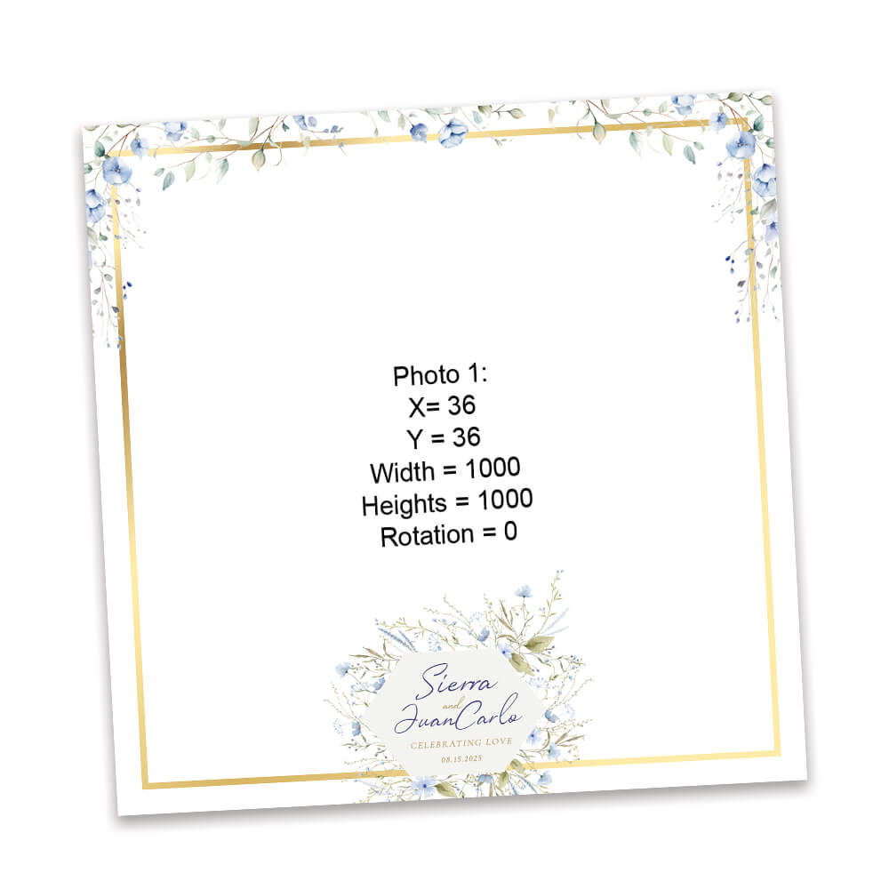Dusty Blue Greenery Floral Bridal Shower Photo Booth Frame  |  360 Overlay  |  LHC14C