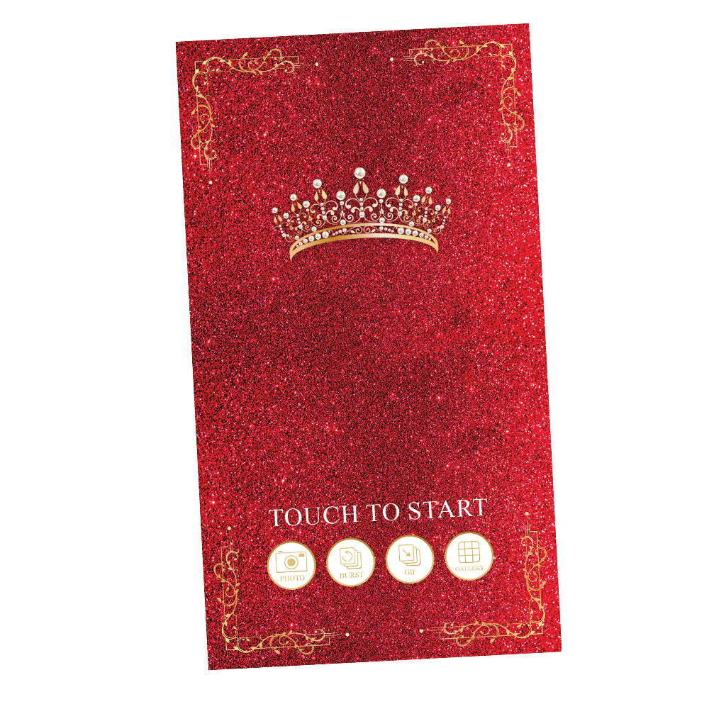 Quinceañera Gold Crown iPad Welcome Screens, Red Birthday | LHC24H
