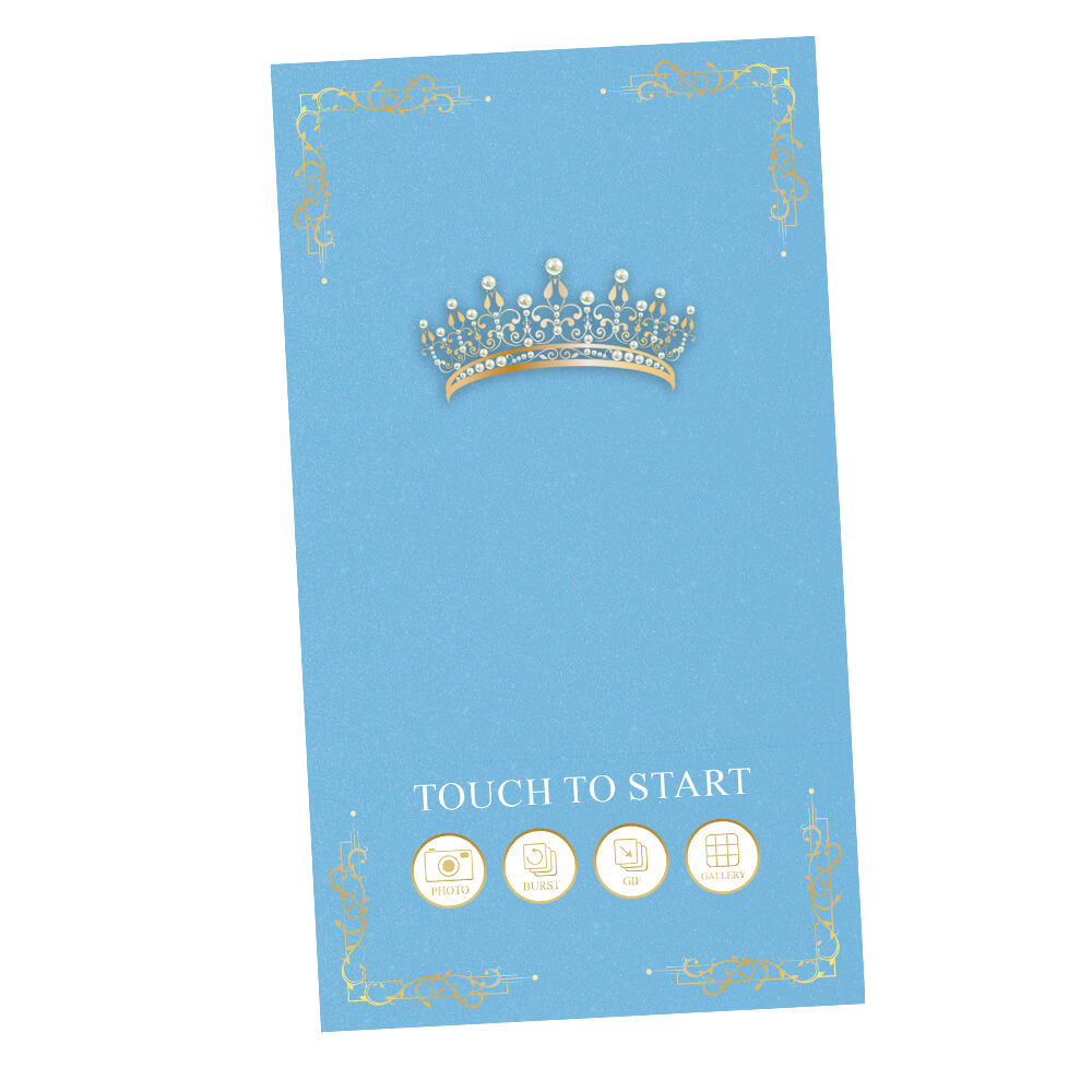 Quinceañera Gold Crown iPad Welcome Screens, Light Blue Birthday | LHC24C