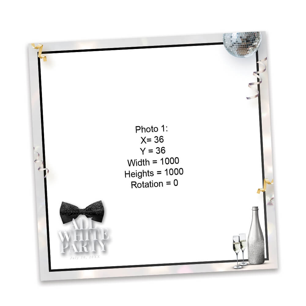 White Party Event Photo Booth Frame  |  360 Overlay  |  LHC16C