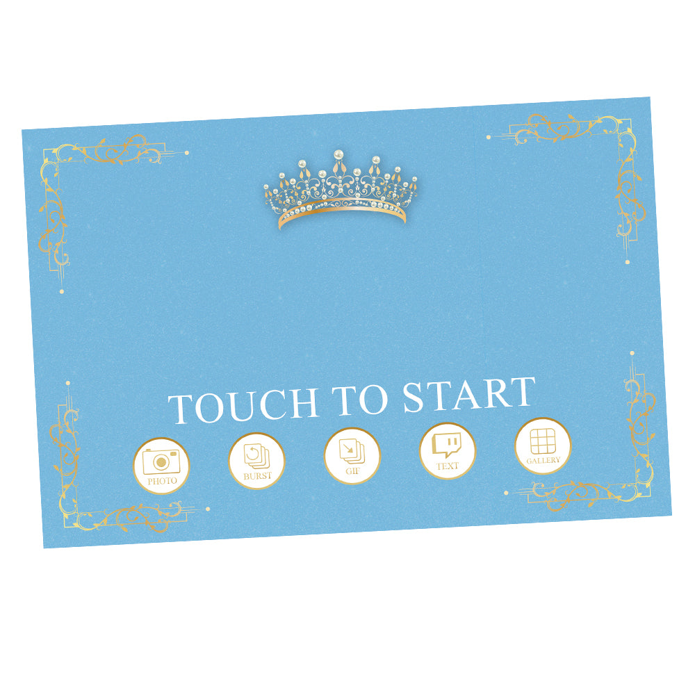 Quinceañera Gold Crown Welcome Screen, Light Blue  |   LHC23C