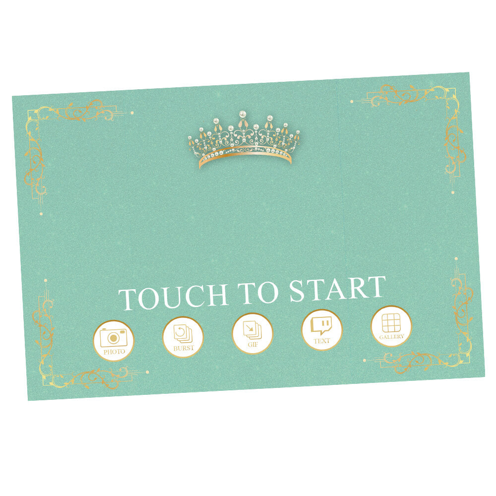Quinceañera Gold Crown Welcome Screen, Light Green  |   LHC23D