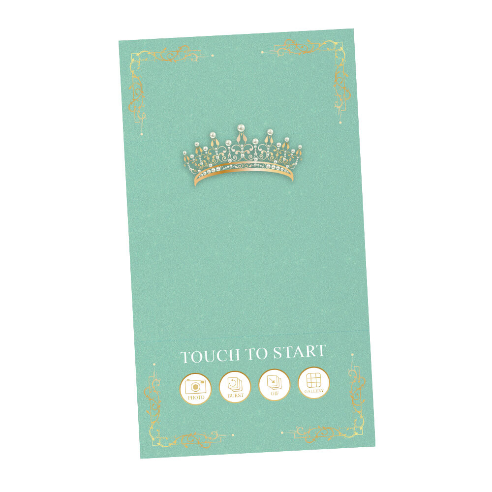 Quinceañera Gold Crown iPad Welcome Screens, Light Green Birthday | LHC24D