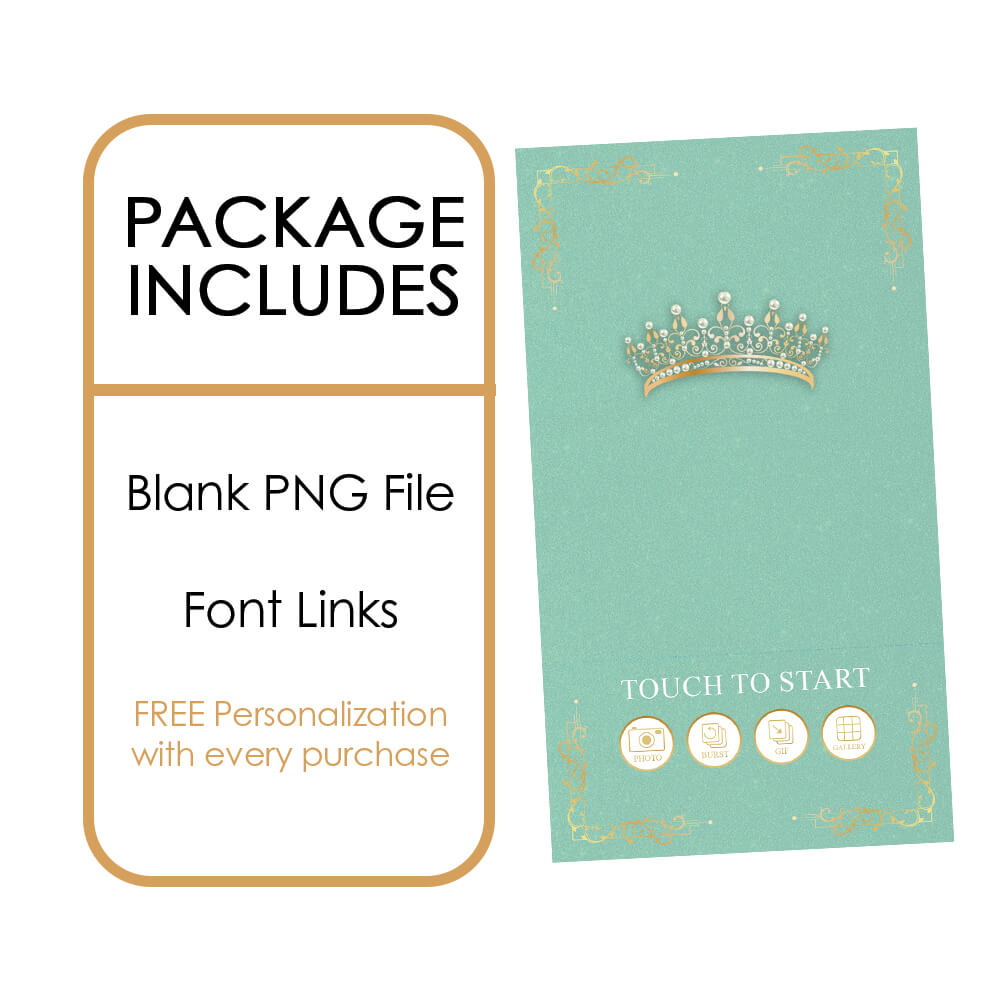 Quinceañera Gold Crown iPad Welcome Screens, Light Green Birthday | LHC24D