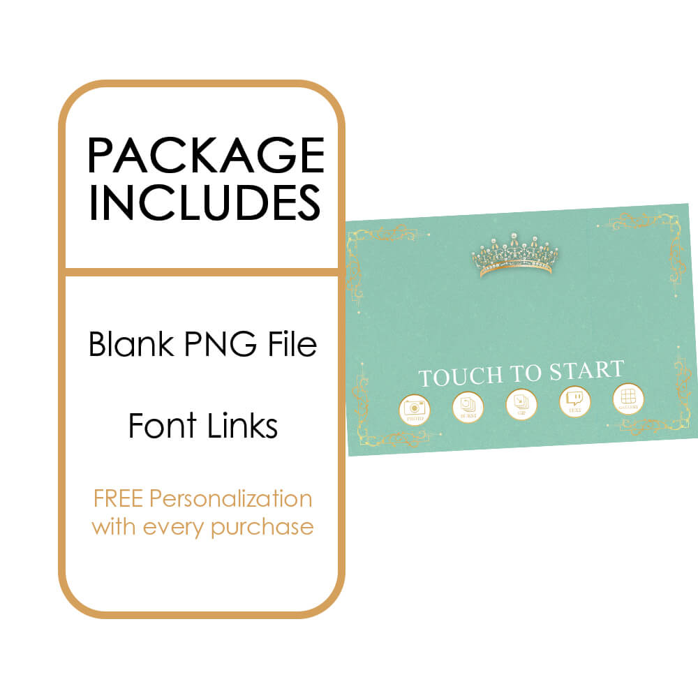 Quinceañera Gold Crown Welcome Screen, Light Green  |   LHC23D