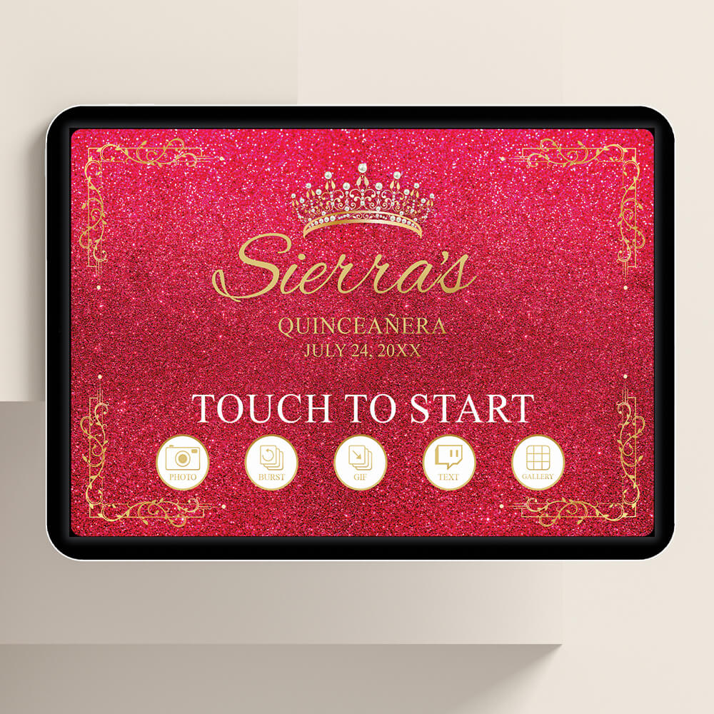 Quinceañera Gold Crown Welcome Screen, Pink Barbie  |   LHC23E