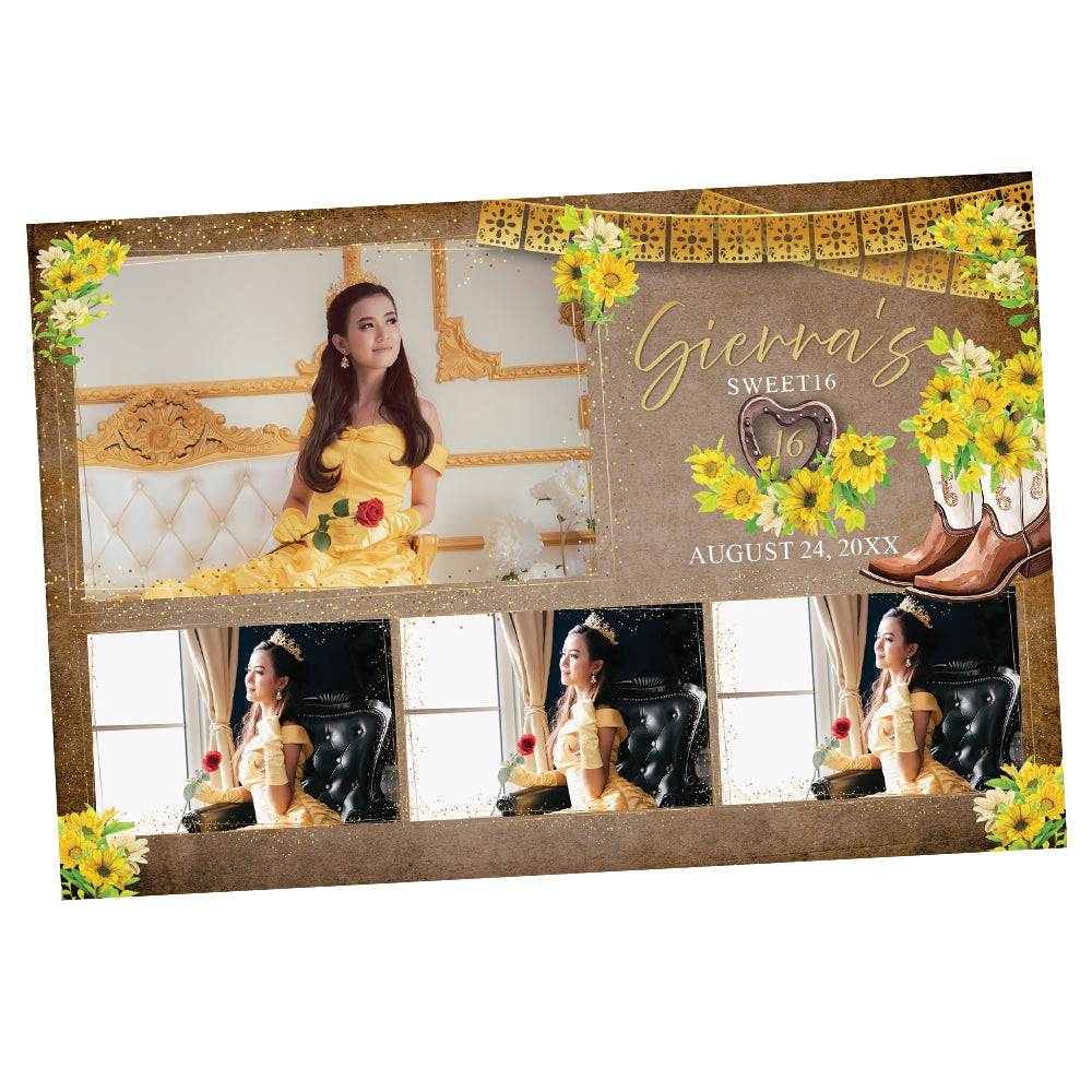 Sun Flower Quinceañera Photo Booth frame for a Special Country Birthday  |  LHC04K