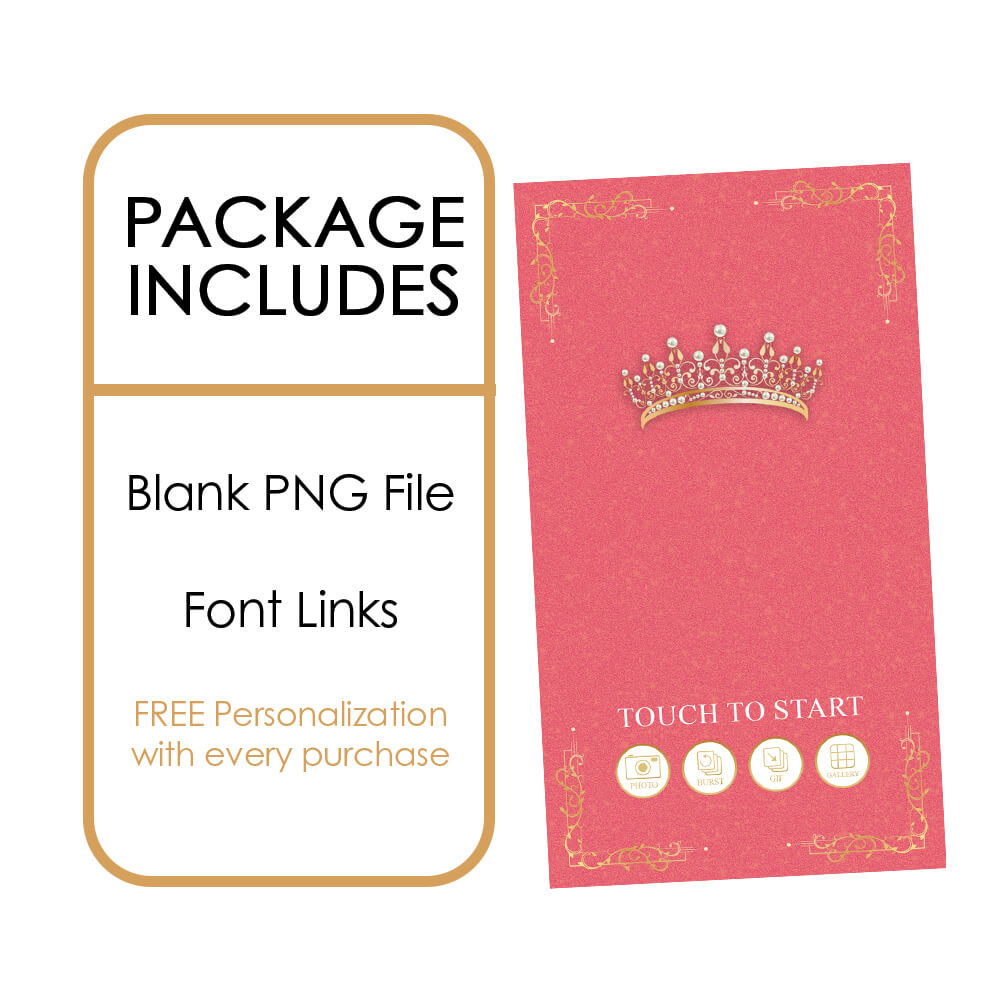 Quinceañera Gold Crown iPad Welcome Screens, Blush Pink Birthday | LHC24E