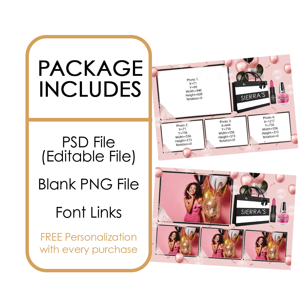 Glam Makeup Party Theme, Stylish 21st Birthday Design Bag  |  1x3 Postcard | LHC08B