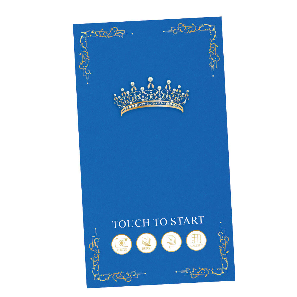 Quinceañera Gold Crown iPad Welcome Screens, Blue Birthday | LHC24A