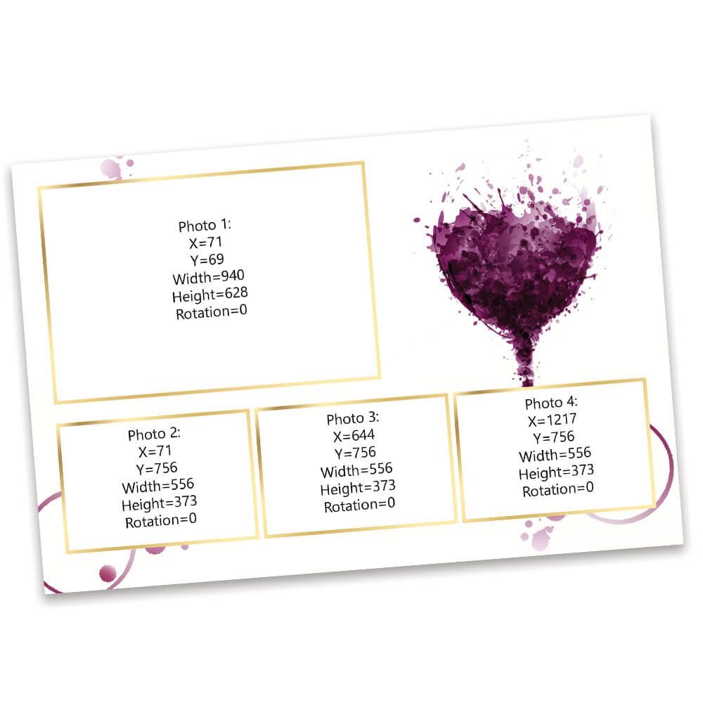 Wine Tasting Party with Gold Lettering Photo Booth Frame  |  1x3 Postcard  |  LHC13A