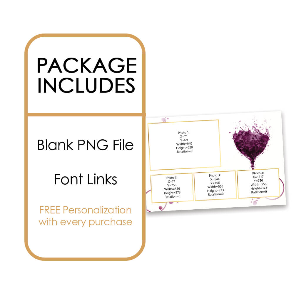 Wine Tasting Party with Gold Lettering Photo Booth Frame  |  1x3 Postcard  |  LHC13A