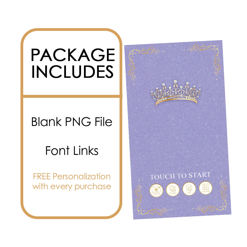 Quinceañera Gold Crown iPad Welcome Screens, Violet Tulip Birthday | LHC24G