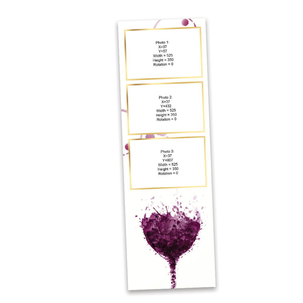 Wine Tasting Party with Gold Lettering Photo Booth Frame  |  2x6 Photo Strip  |  LHC13B