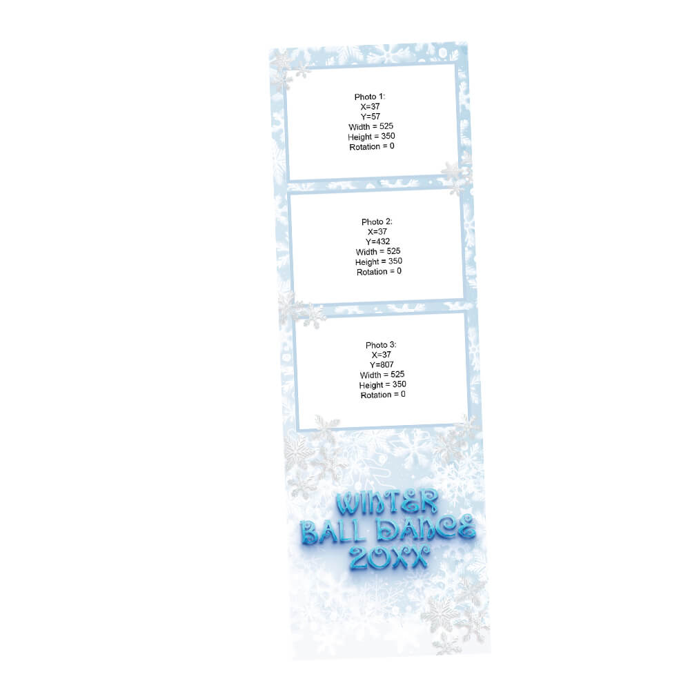 Snowflake Winter Dance Photo Booth Frame  |  2x6 Photo Strip  |  LHC12B