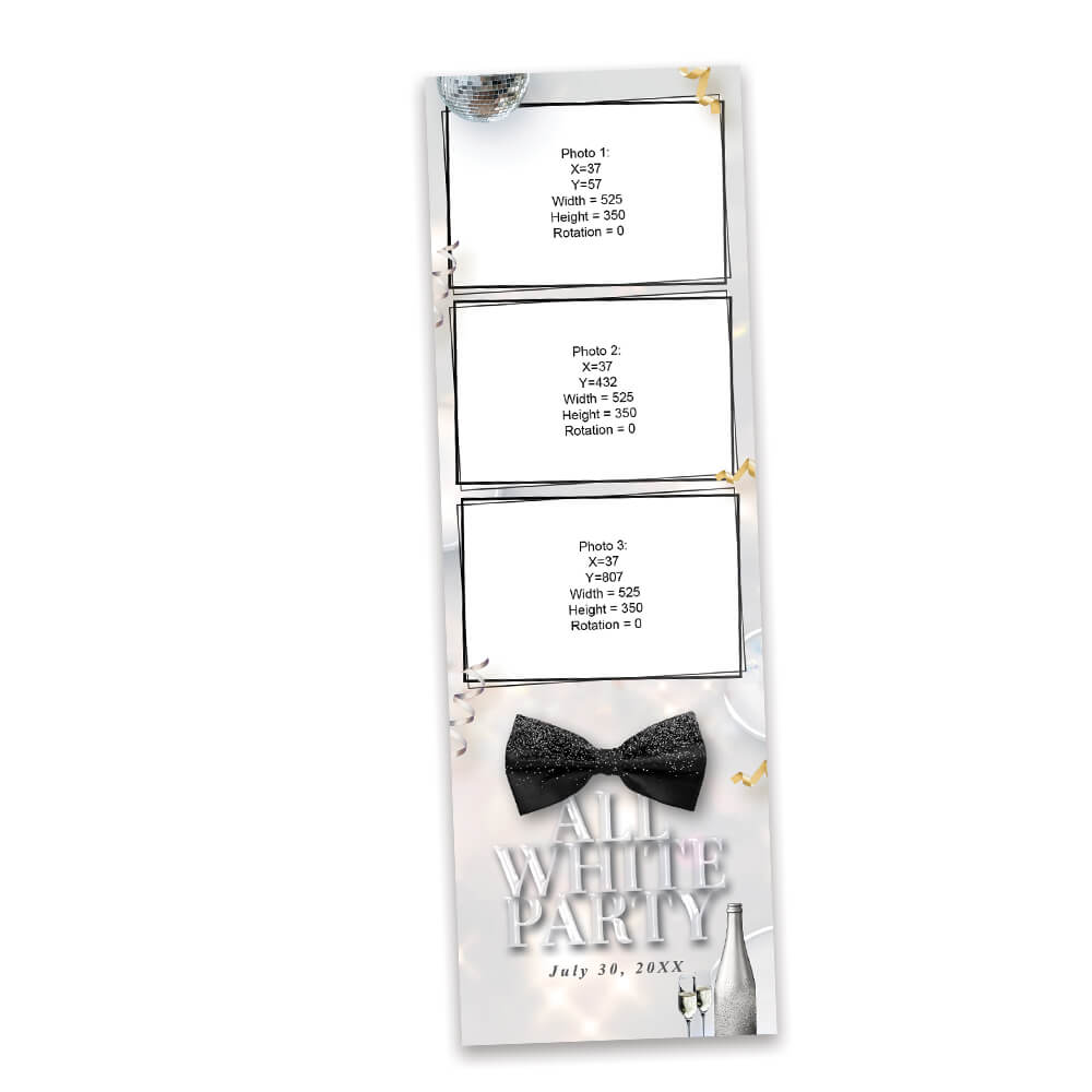 White Party Event Photo Booth Frame  |  2x6 Photo Strip  |  LHC16B