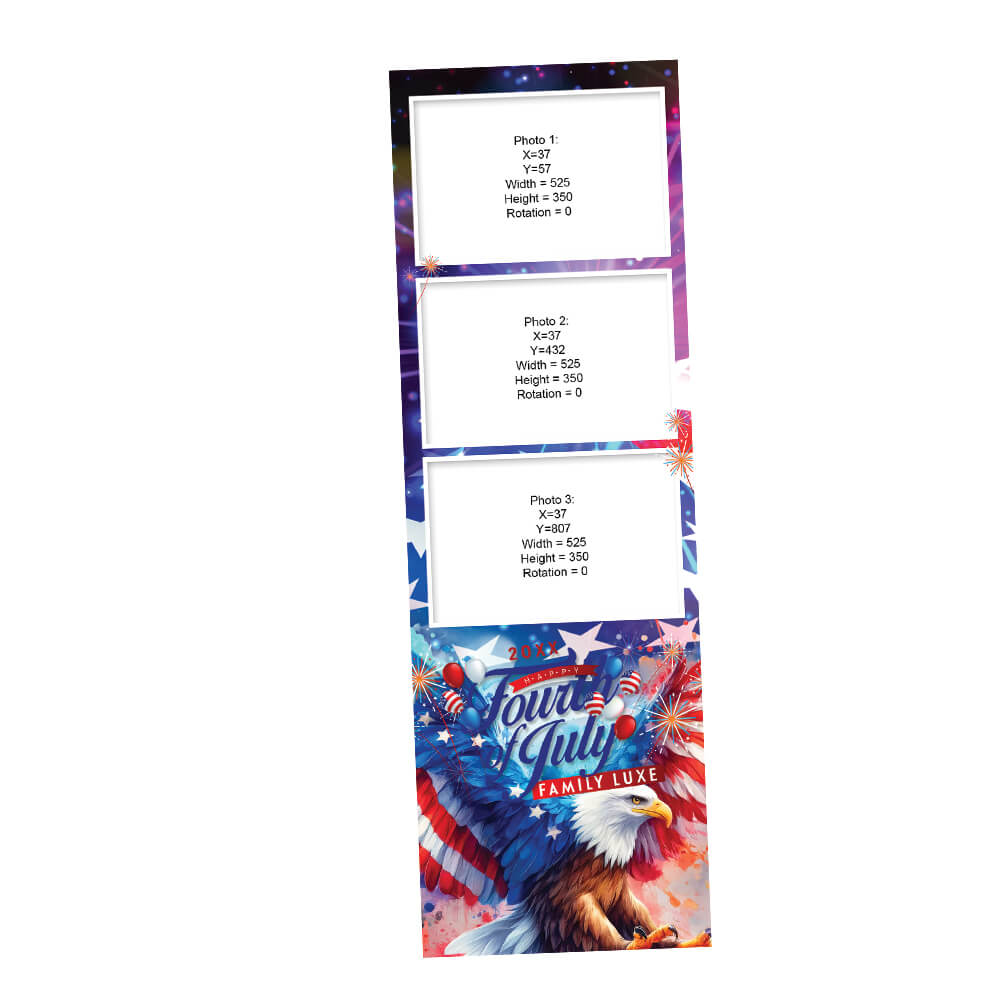 4th of July Holiday Photo Booth Frame  |  3-pose Photo Strip |  LHC11B