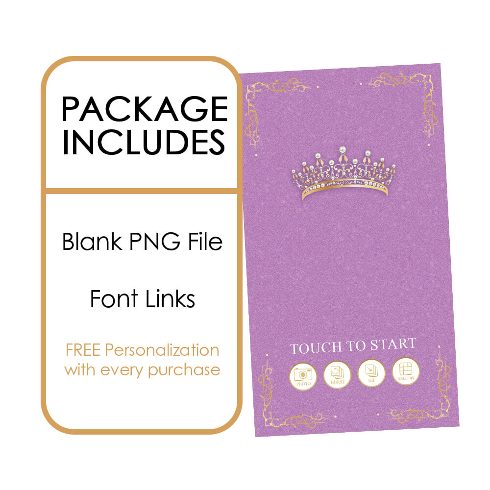 Quinceañera Gold Crown iPad Welcome Screens, Radiant Orchid Birthday | LHC24B