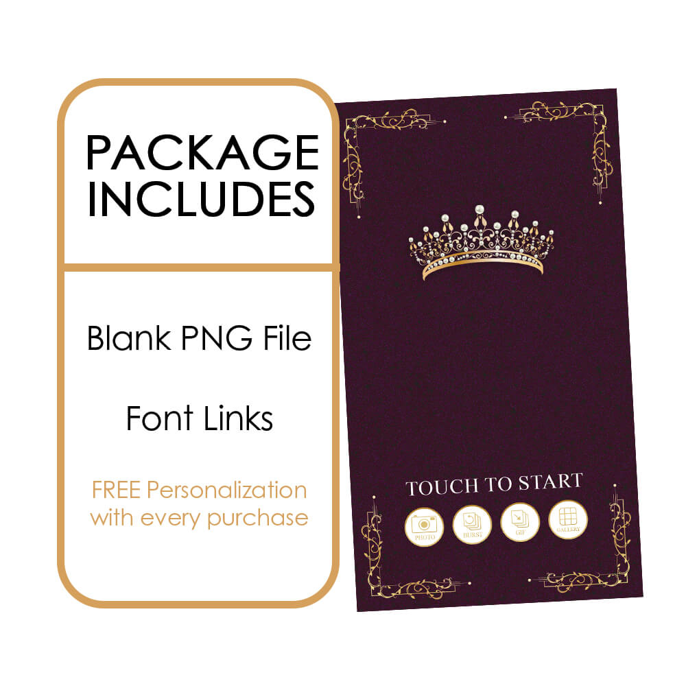 Quinceañera Gold Crown iPad Welcome Screens, Plum Birthday | LHC24F