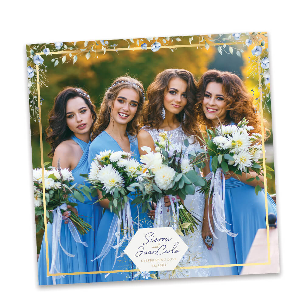 Dusty Blue Greenery Floral Bridal Shower Photo Booth Frame  |  360 Overlay  |  LHC14C
