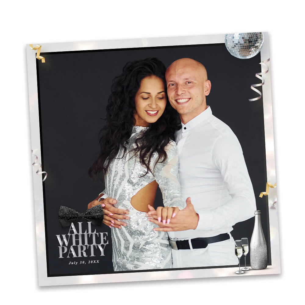 White Party Event Photo Booth Frame  |  360 Overlay  |  LHC16C