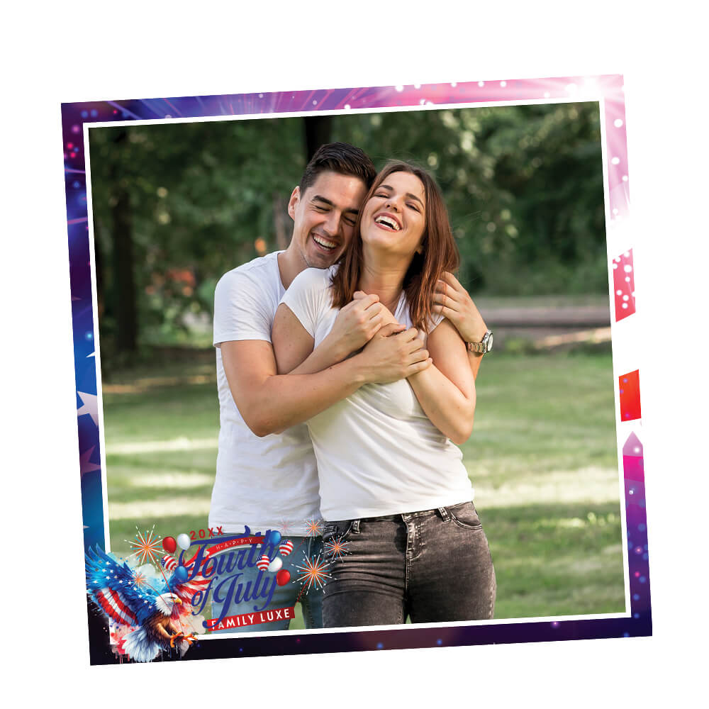 4th of July Holiday Photo Booth Frame  |  1-pose 360 Overlay |  LHC11C
