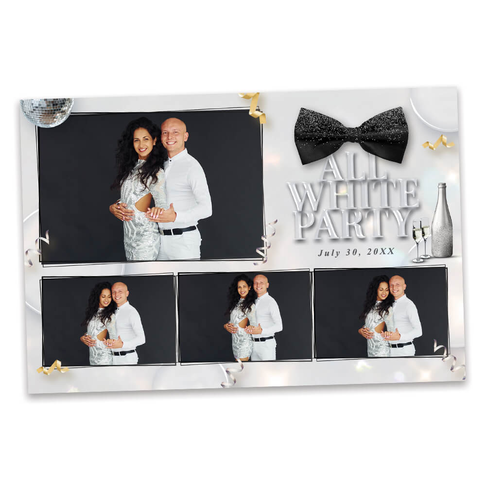 White Party Event Photo Booth Frame  |  1x3 Postcard  |  LHC16A