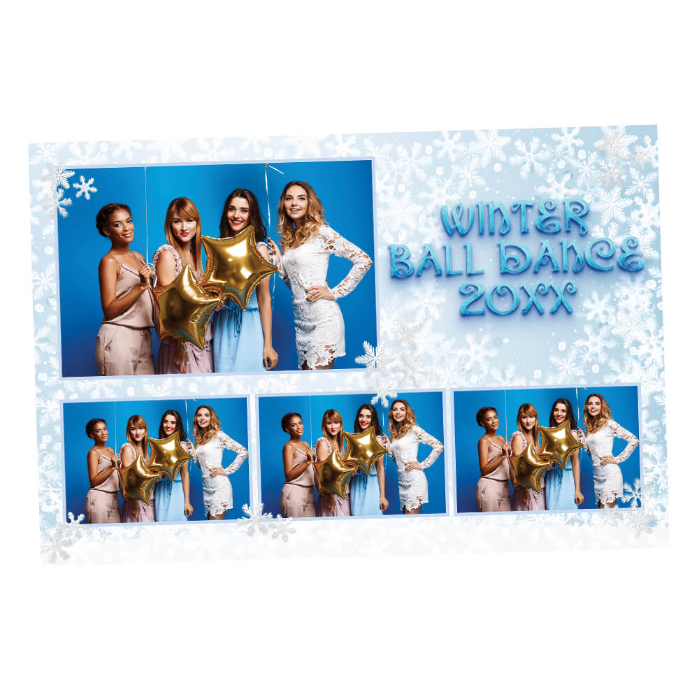 Snowflake Winter Dance Photo Booth Frame  |  1x3 Postcard  |  LHC12A