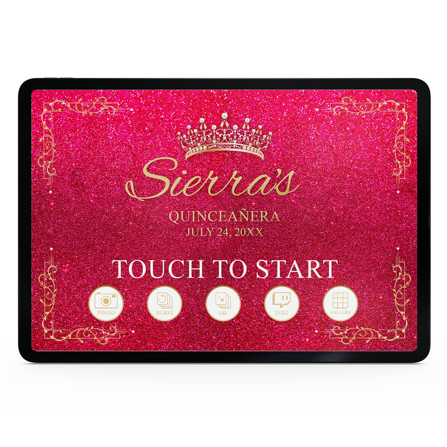Quinceañera Gold Crown Welcome Screen, Pink Barbie  |   LHC23E