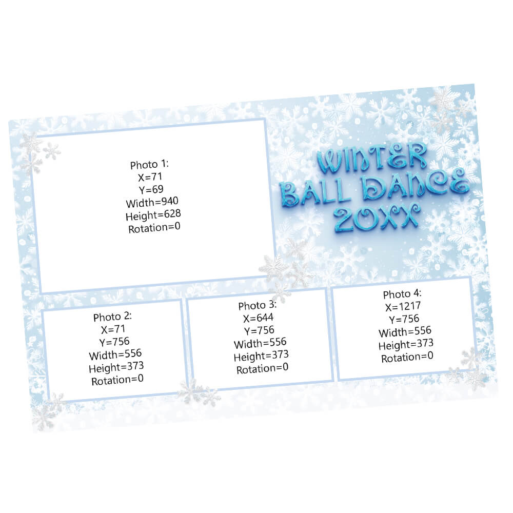 Snowflake Winter Dance Photo Booth Frame  |  1x3 Postcard  |  LHC12A