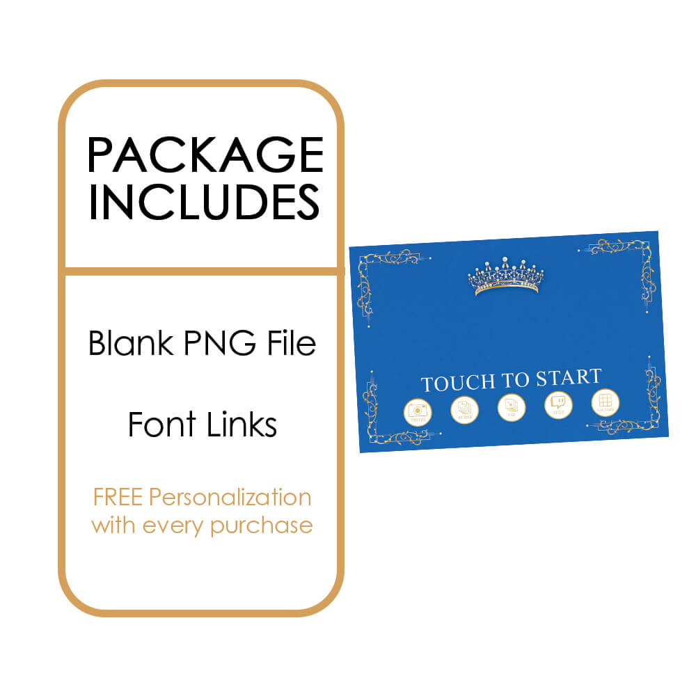Quinceañera Gold Crown Welcome Screen, Blue Birthday | LHC23A