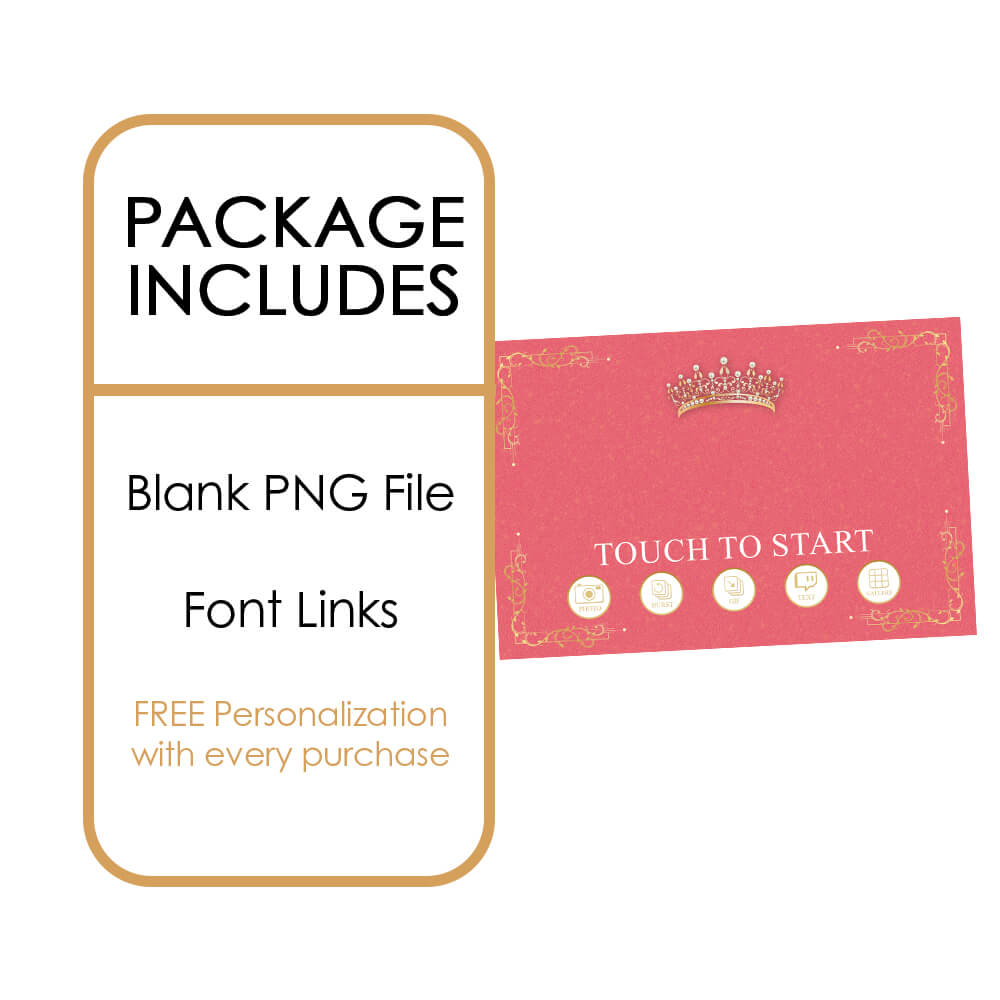 Quinceañera Gold Crown Welcome Screen, Blush Pink | LHC23B